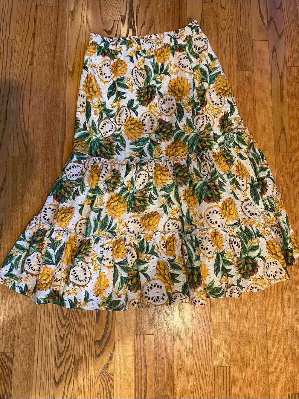 Philosophy Yellow Pineapple Tiered A-Line Skirt